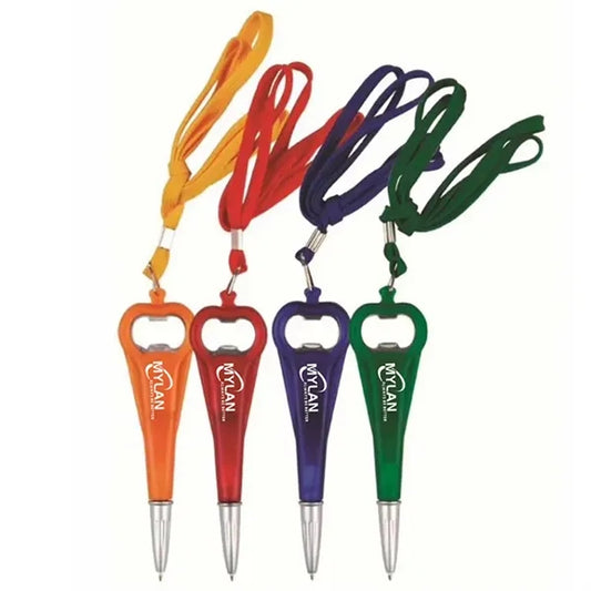 Lanyard Ballpoint Pen With Bottle Opener