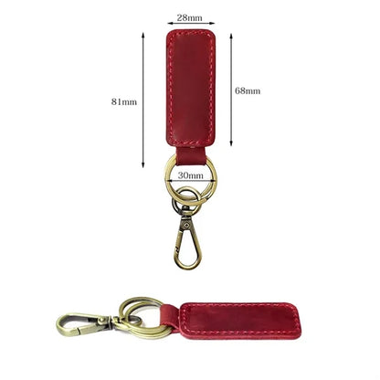 Genuine Leather Tag Keychain