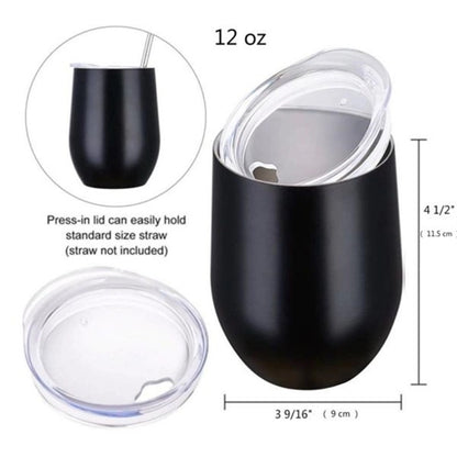 12 Oz. Stainless Steel Wine Tumbler