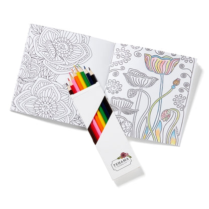 Deluxe Flowers Adult Coloring Book