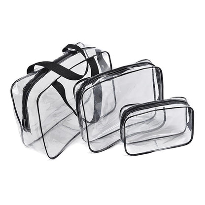 3-Piece Clear Travel Toiletry Bag