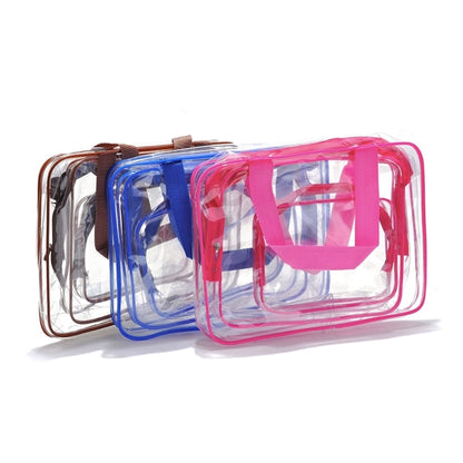 3-Piece Clear Travel Toiletry Bag