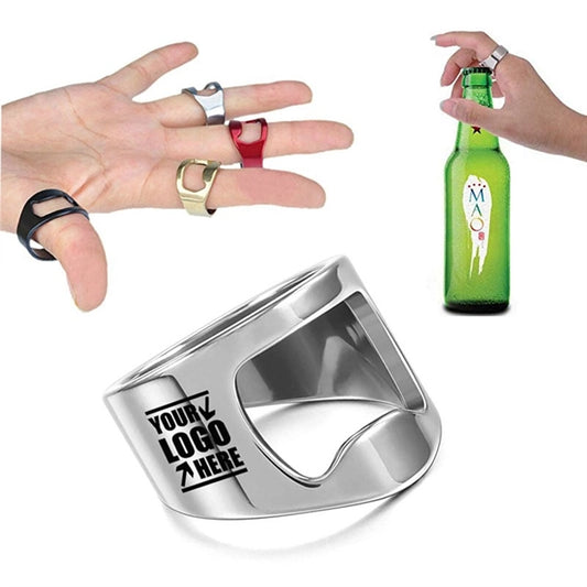 Stainless Steel Biker Finger Bottle Opener Ring