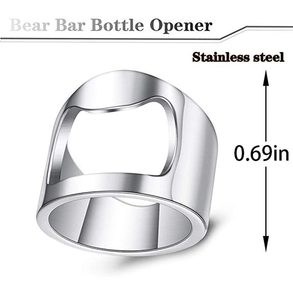 Stainless Steel Biker Finger Bottle Opener Ring