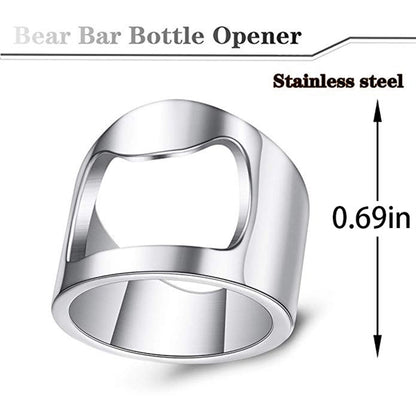 Stainless Steel Biker Finger Bottle Opener Ring