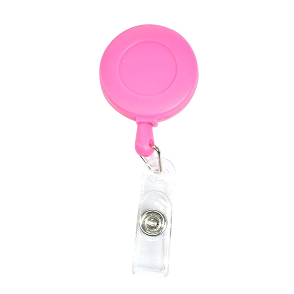 Round Frosted Badge Reel Holder w/ Belt Clip