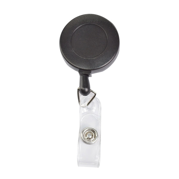 Round Frosted Badge Reel Holder w/ Belt Clip