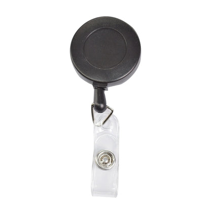 Round Frosted Badge Reel Holder w/ Belt Clip