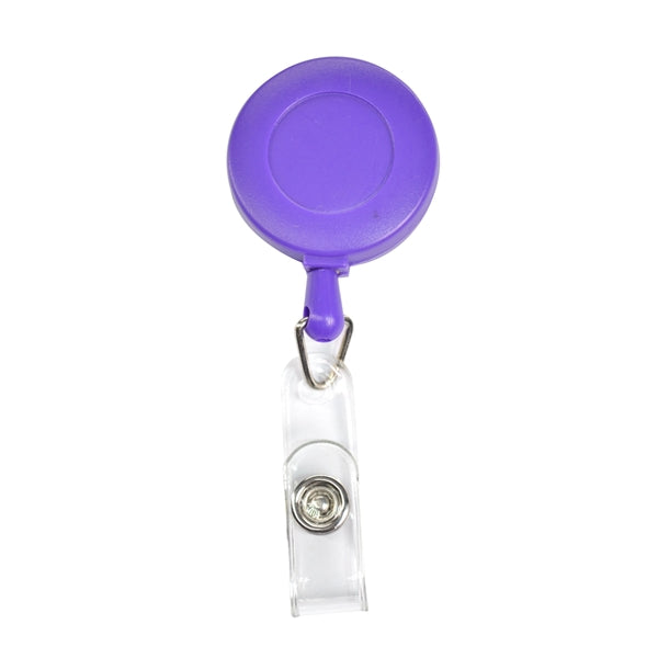 Round Frosted Badge Reel Holder w/ Belt Clip