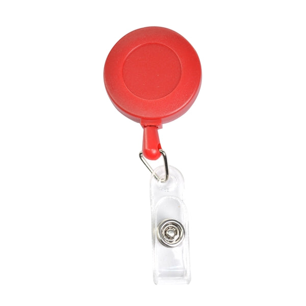Round Frosted Badge Reel Holder w/ Belt Clip