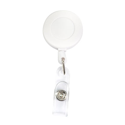 Round Frosted Badge Reel Holder w/ Belt Clip