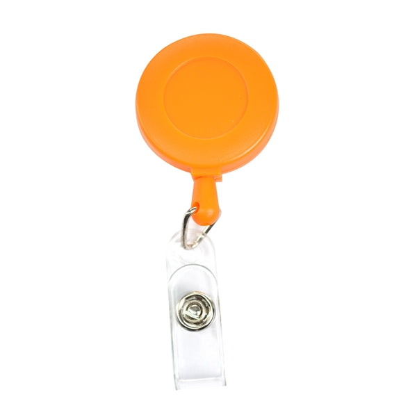 Round Frosted Badge Reel Holder w/ Belt Clip