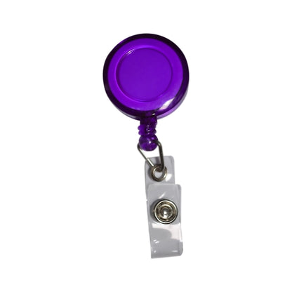 Round Badge Reel Holder Transparent w/ Paper