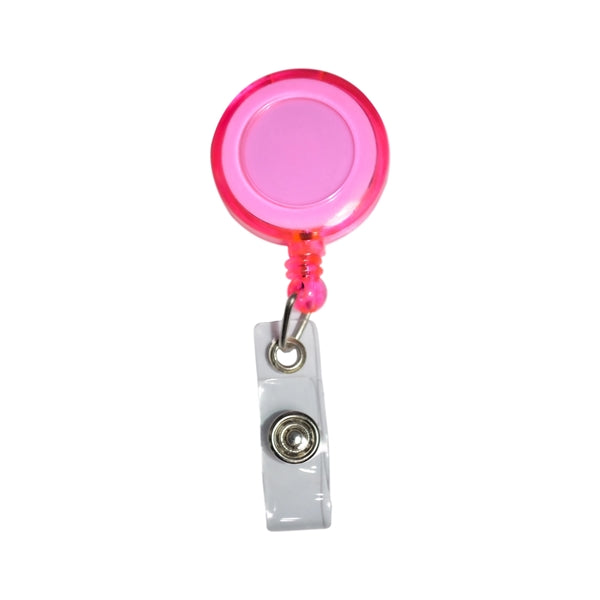 Round Badge Reel Holder Transparent w/ Paper