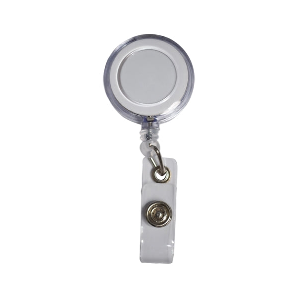Round Badge Reel Holder Transparent w/ Paper