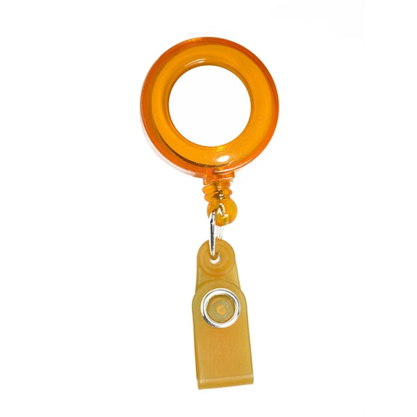 Transparent Round Badge Reel Holder w/ Match Color Strap