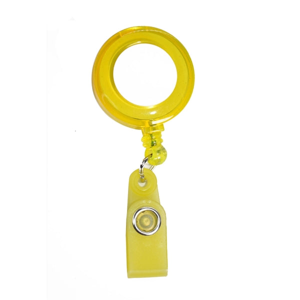 Transparent Round Badge Reel Holder w/ Match Color Strap