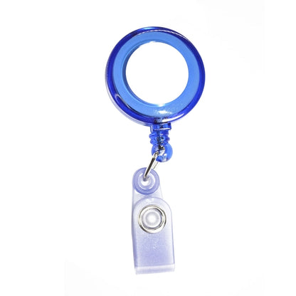 Transparent Round Badge Reel Holder w/ Match Color Strap