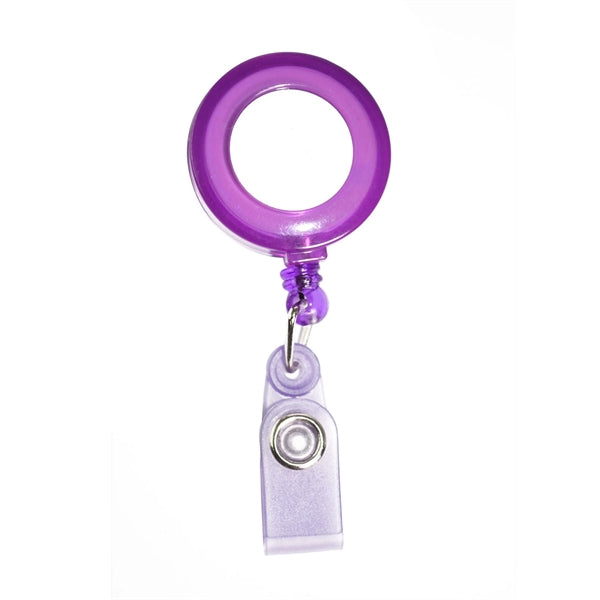 Transparent Round Badge Reel Holder w/ Match Color Strap