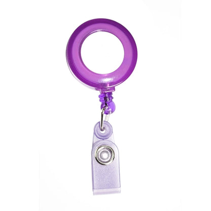 Transparent Round Badge Reel Holder w/ Match Color Strap