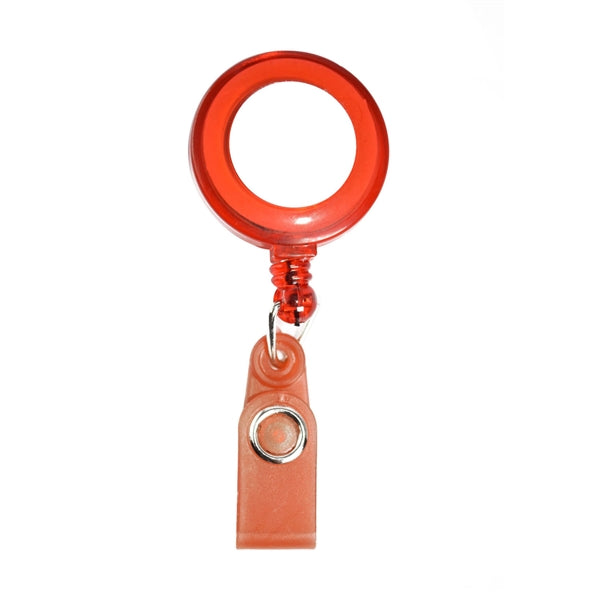 Transparent Round Badge Reel Holder w/ Match Color Strap