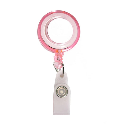 Transparent Round Badge Reel Holder w/ Match Color Strap
