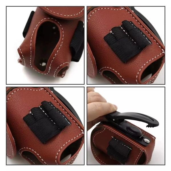 Leather Golf Ball Storage Pouch Waist Belt Carrier Bag