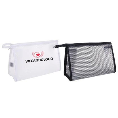 Waterproof Translucent Toiletry Pouch Bag Zipper Mesh Makeup