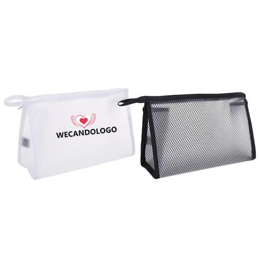 Waterproof Translucent Toiletry Pouch Bag Zipper Mesh Makeup