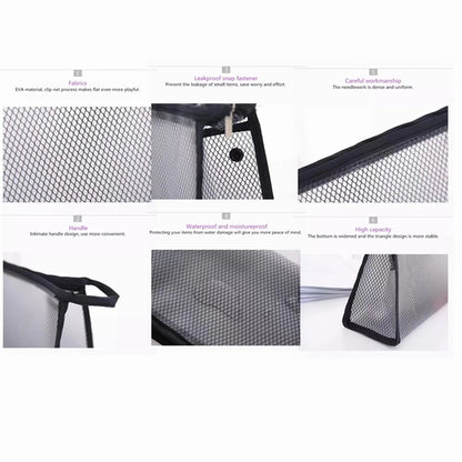 Waterproof Translucent Toiletry Pouch Bag Zipper Mesh Makeup