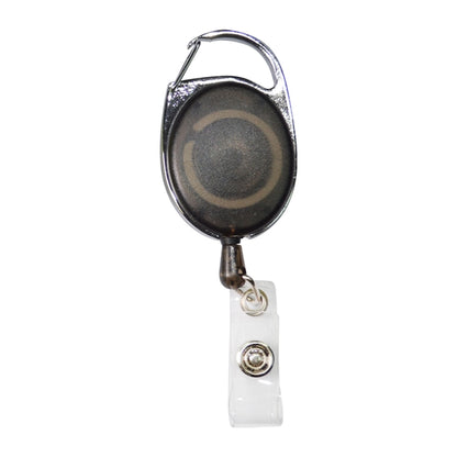 Transparent Oval Carabiner Badge Reel w/ Belt Clip