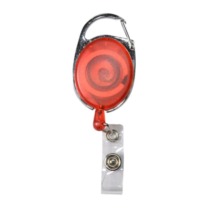 Transparent Oval Carabiner Badge Reel w/ Belt Clip