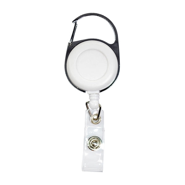 Retractable Carabiner Round Badge Reel w/ Belt Clip