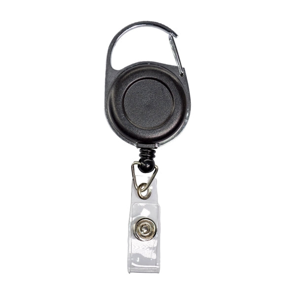 Retractable Carabiner Round Badge Reel w/ Belt Clip
