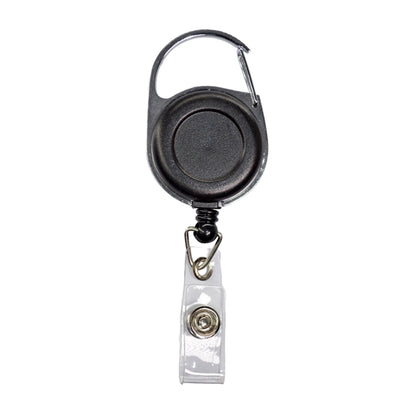 Retractable Carabiner Round Badge Reel w/ Belt Clip