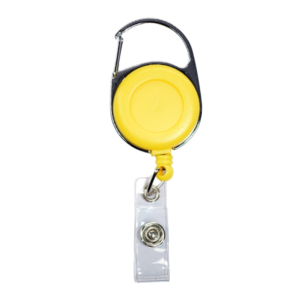 Retractable Carabiner Round Badge Reel w/ Belt Clip