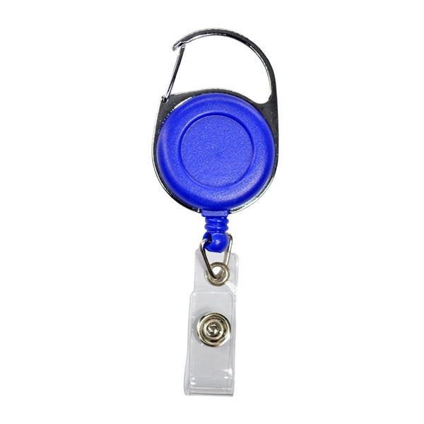 Retractable Carabiner Round Badge Reel w/ Belt Clip