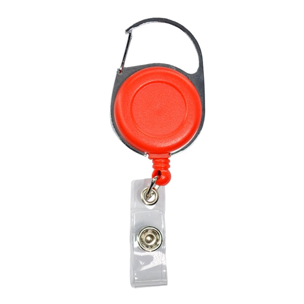 Retractable Carabiner Round Badge Reel w/ Belt Clip