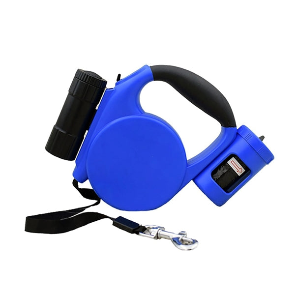 Pet Retractable Leash With LED Flashlight And Waste Bag
