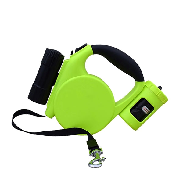 Pet Retractable Leash With LED Flashlight And Waste Bag