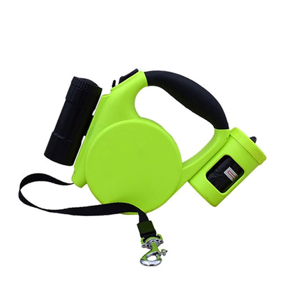 Pet Retractable Leash With LED Flashlight And Waste Bag
