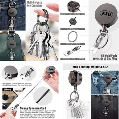 Retractable Keyring Metal Wire Keychain