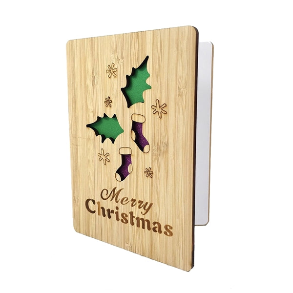 Christmas Holiday Folded Wood Cards