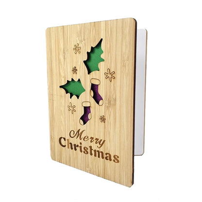Christmas Holiday Folded Wood Cards