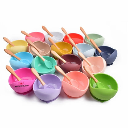 Baby Silicone Suction Cup Bowl Spoon Set