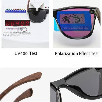 Customize Polarized Sunglasses With Wooden Frame Legs