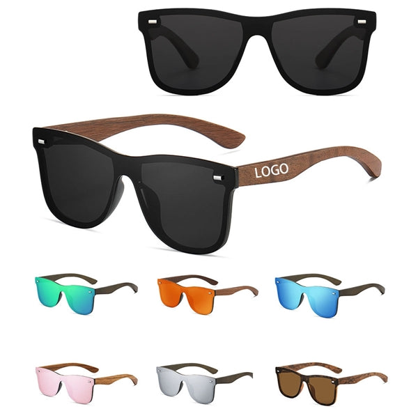Customize Polarized Sunglasses With Wooden Frame Legs