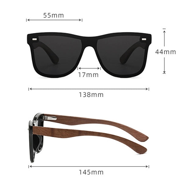 Customize Polarized Sunglasses With Wooden Frame Legs