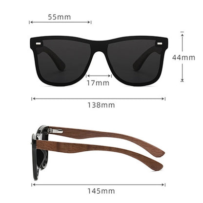 Customize Polarized Sunglasses With Wooden Frame Legs