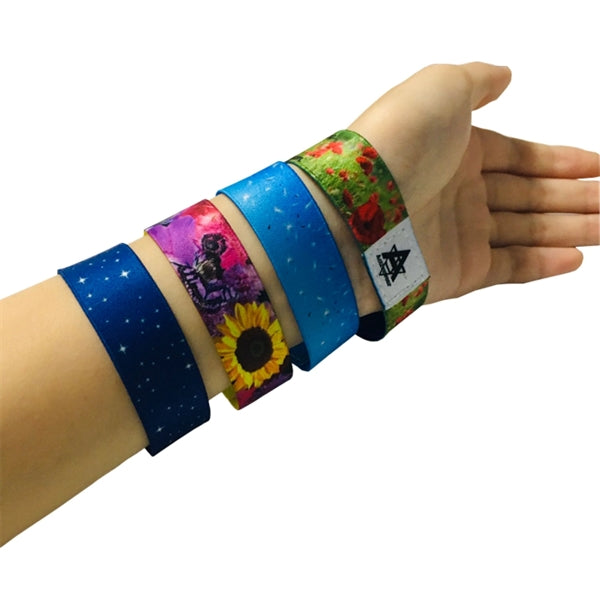 1" Sublimated Elastic Event Wristband w/ Customizable Woven